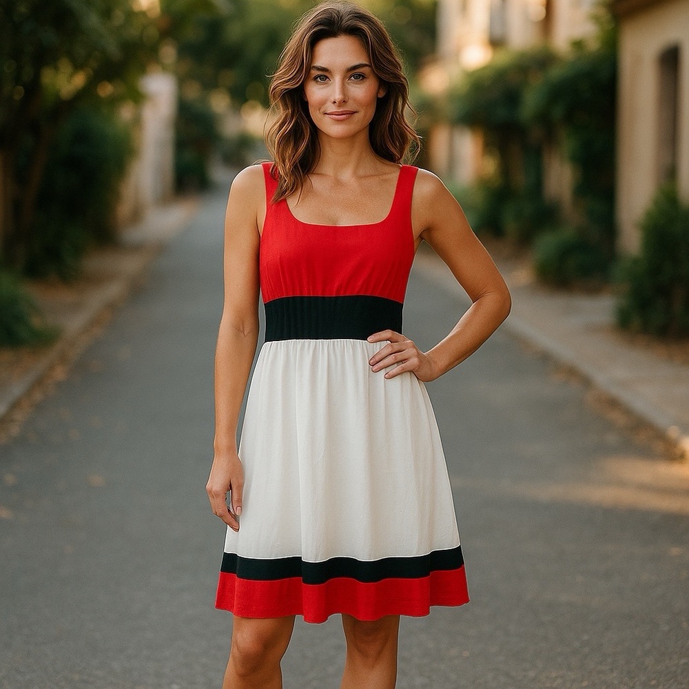 Anne Klein cotton & silk dress